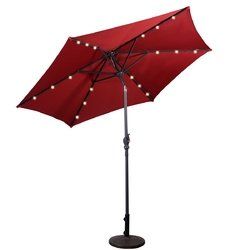 9' Patio LED Solar Umbrella with Crank