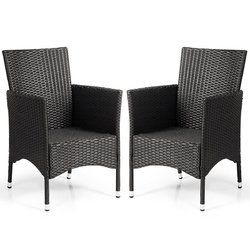 2 pcs Dining Chairs Set with 2 Cushion Covers