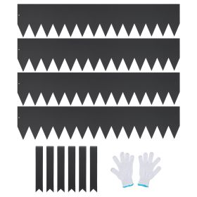 VEVOR Steel Landscape Edging, 4-pack Steel Garden Edging Borders, 40" L x 8" H Strips, Hammer-in Edging Border with 6 Clips