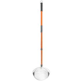 53" Orange Fruit Picking Tool with Stainless Steel and Rubber Handle - Lightweight and durable nut gathering rollers for easy harvesting in garde