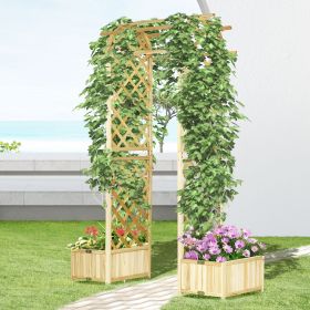 7.5' Wooden Wedding Arch, Garden Arch Arbor for Climbing Plants & Trellis Design, Great for Vines
