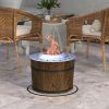 Outsunny Portable Smokeless Fire Pit Magnesium Oxide Bonfire Stove with Mat Brown Ideal for Outdoor Activities