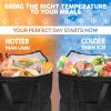 Black Insulated Food Delivery Bag 13 x 14 x 8 Inches, Insulated Grocery Bags with Zippered Top, Pack of 2 Heavy Duty Catering Bag for Food Deliveries