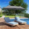 Outsunny 9.5 Large Double-sided Patio Umbrella Outdoor Market Umbrella with Tilt Crank