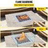 VEVOR Fire Pit Wind Guard, 14 x 14 x 6 Inch Glass Wind Guard, Rectangular Glass Shield, 0.3" Thick Fire Table, Clear Tempered Glass Flame Guard
