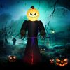 HOMCOM 7' Halloween LED Yard Decor Reaper Ghost Pumpkin, Blow Up Inflatable Outdoor Decoration, Waterproof