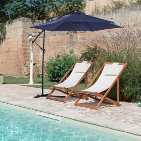 1 Piece 10ft Classic Hanging Umbrella Patio Shade Offset Outdoor Market Umbrella with Cross Base Waterproof UV Protection Burgundy (Color: Blue)