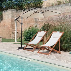 1 Piece 10ft Classic Hanging Umbrella Patio Shade Offset Outdoor Market Umbrella with Cross Base Waterproof UV Protection Burgundy (Color: Beige)